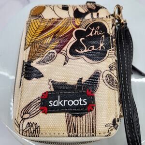 **NEW**  Sakroots Wristlet Wallet - phone, ID, cards etc BOHO beige NWOT